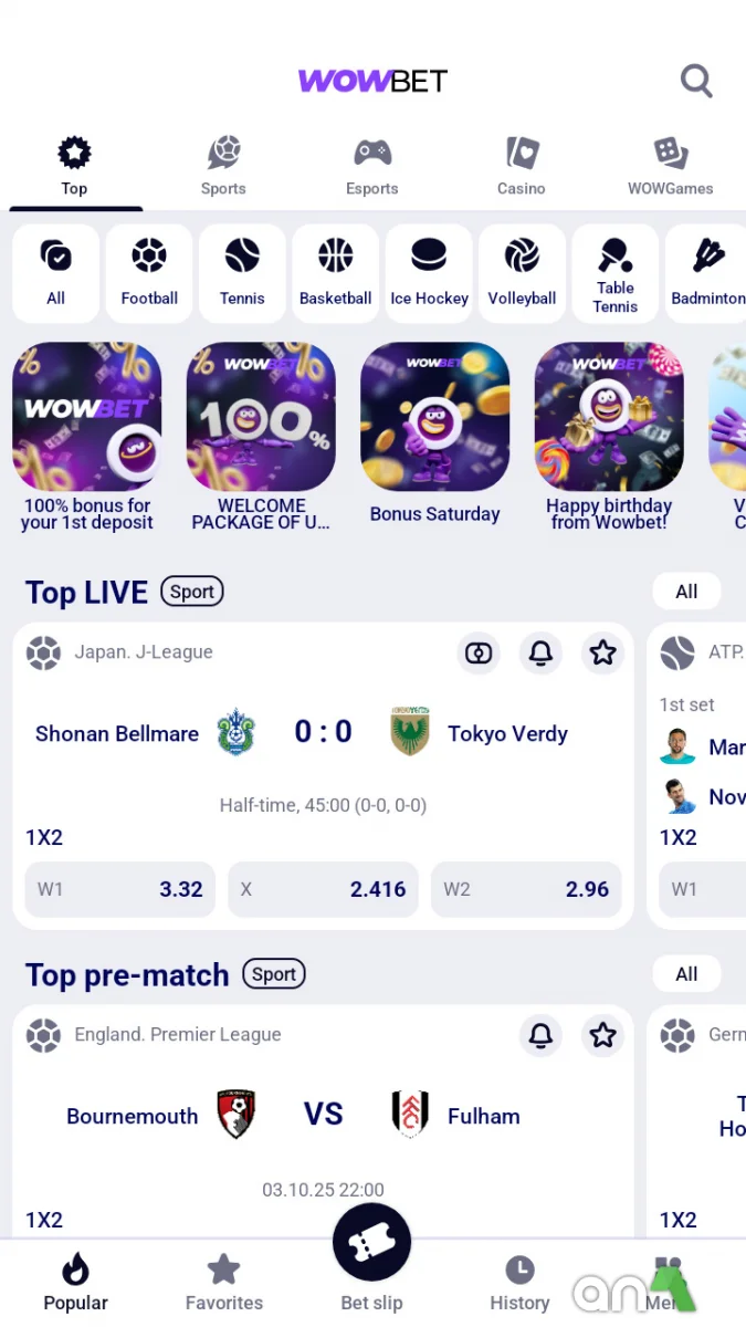 Download Wowbet 256.0.2 screenshot