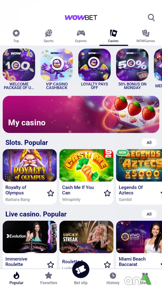 Download Wowbet 256.0.2 screenshot